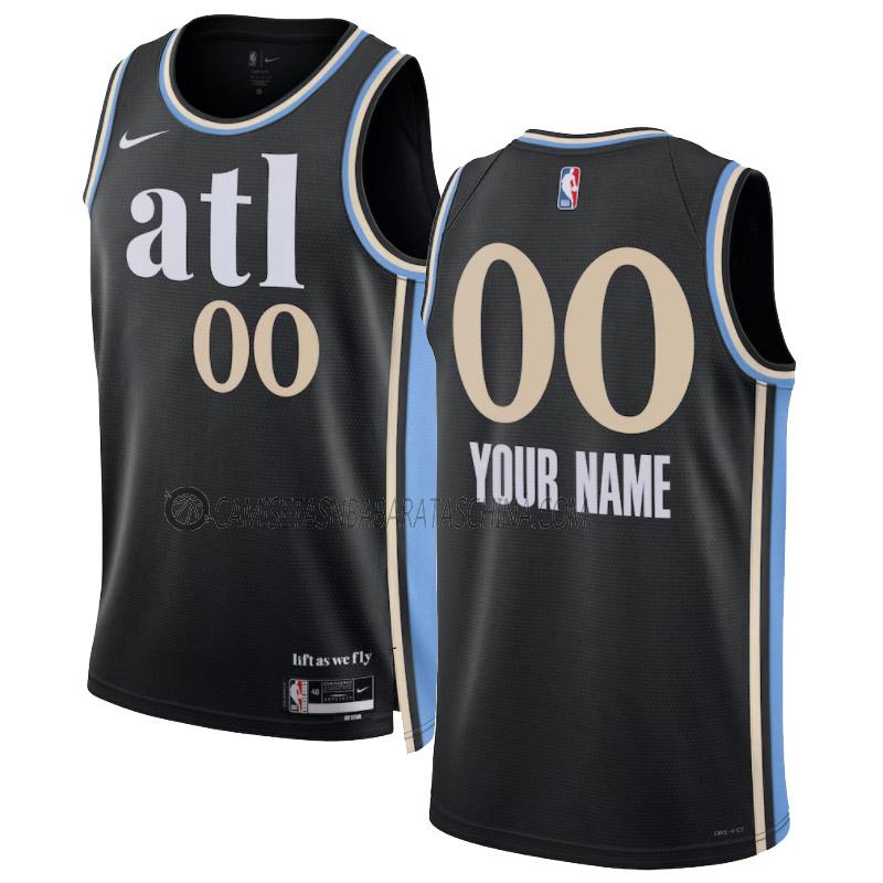 camiseta custom atlanta hawks de 0 hombre city edition 2023-24 negro