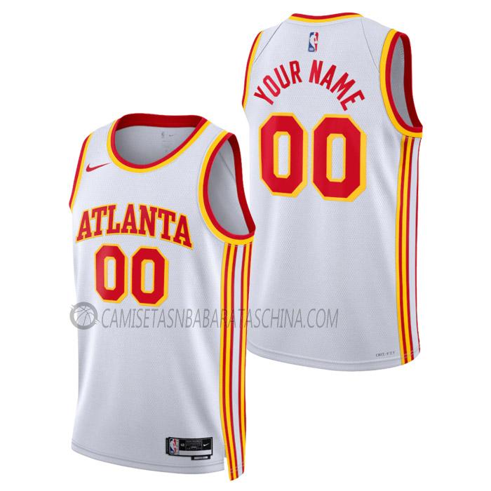 camiseta custom atlanta hawks de hombre association edition 2023 blanco