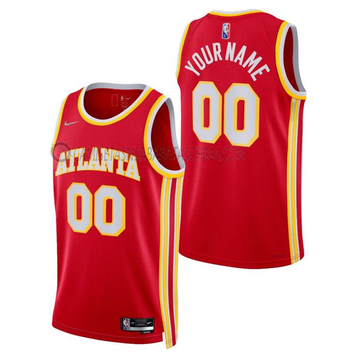 camiseta custom atlanta hawks de hombre icon edition 2023 rojo