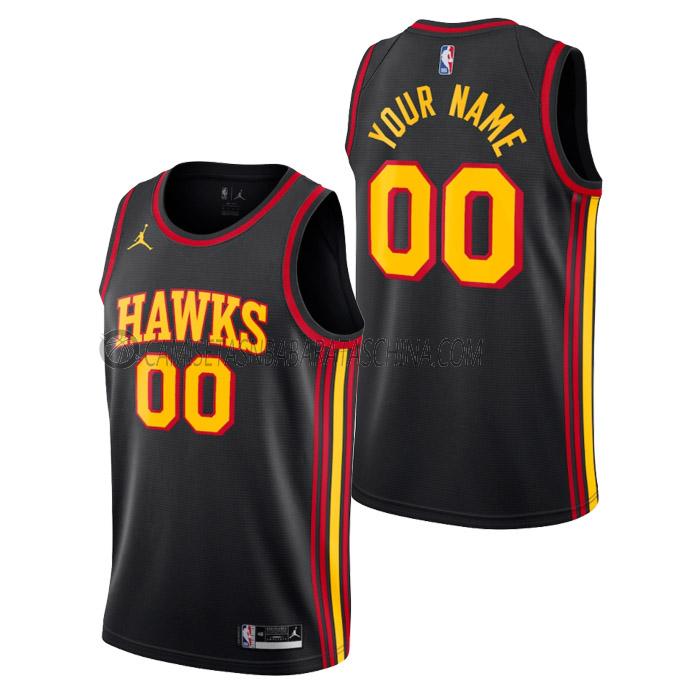 camiseta custom atlanta hawks de hombre statement edition 2023 negro