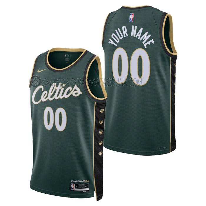 camiseta custom boston celtics de hombre city edition 2023 negro