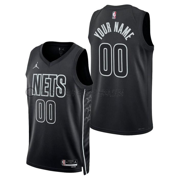 camiseta custom brooklyn nets de hombre statement edition 2023 negro