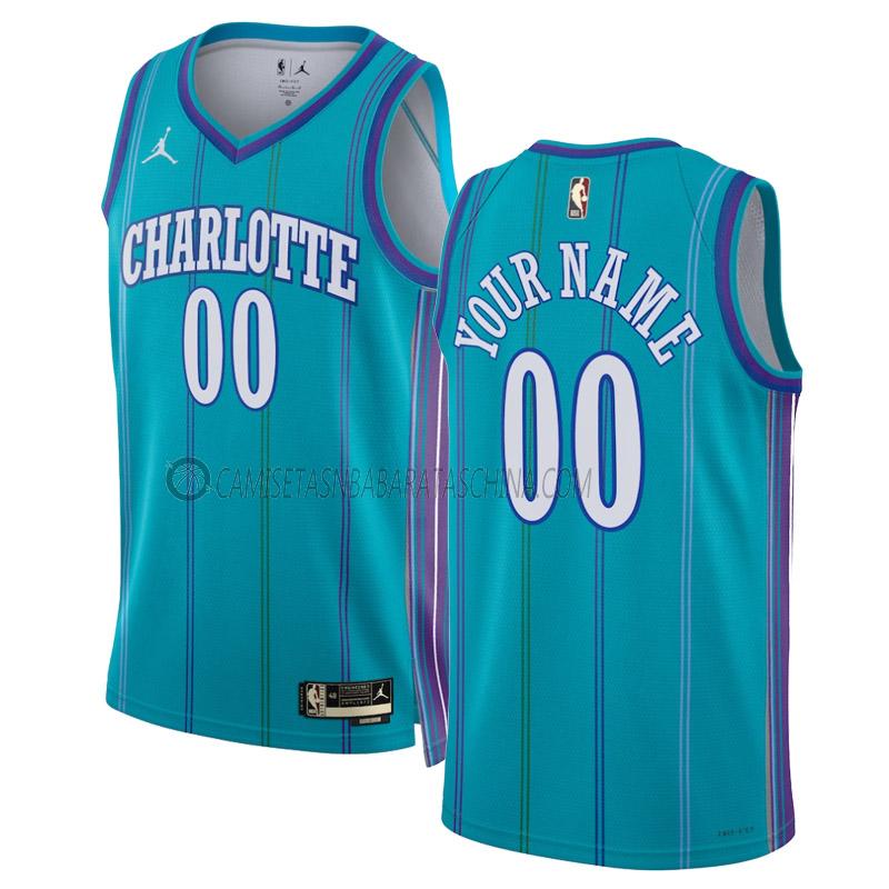 camiseta custom charlotte hornets de 0 hombre classic edition 2023-24 verde azulado