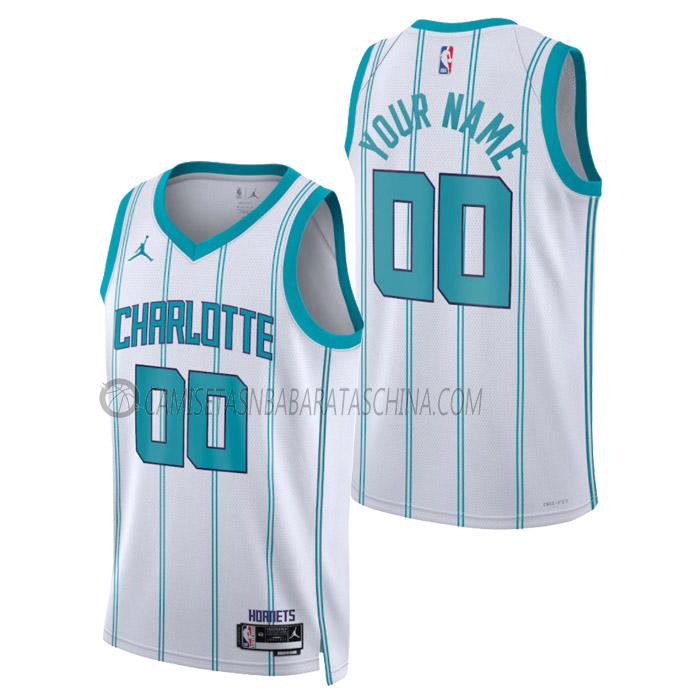 camiseta custom charlotte hornets de hombre association edition 2023 blanco