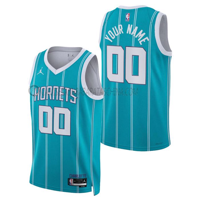 camiseta custom charlotte hornets de hombre icon edition 2023 verde