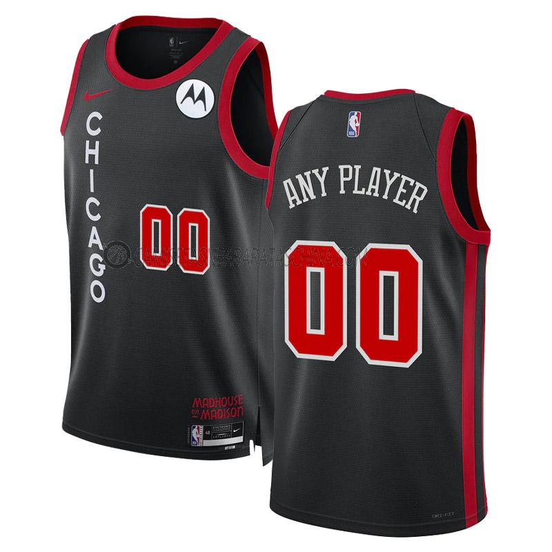 camiseta custom chicago bulls de 0 hombre city edition 2023-24 negro