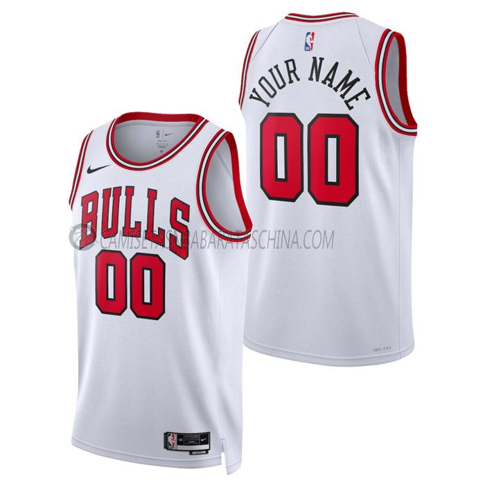 camiseta custom chicago bulls de hombre association edition 2023 blanco