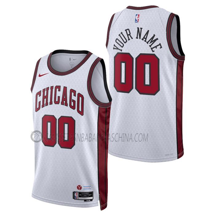 camiseta custom chicago bulls de hombre city edition 2023 blanco