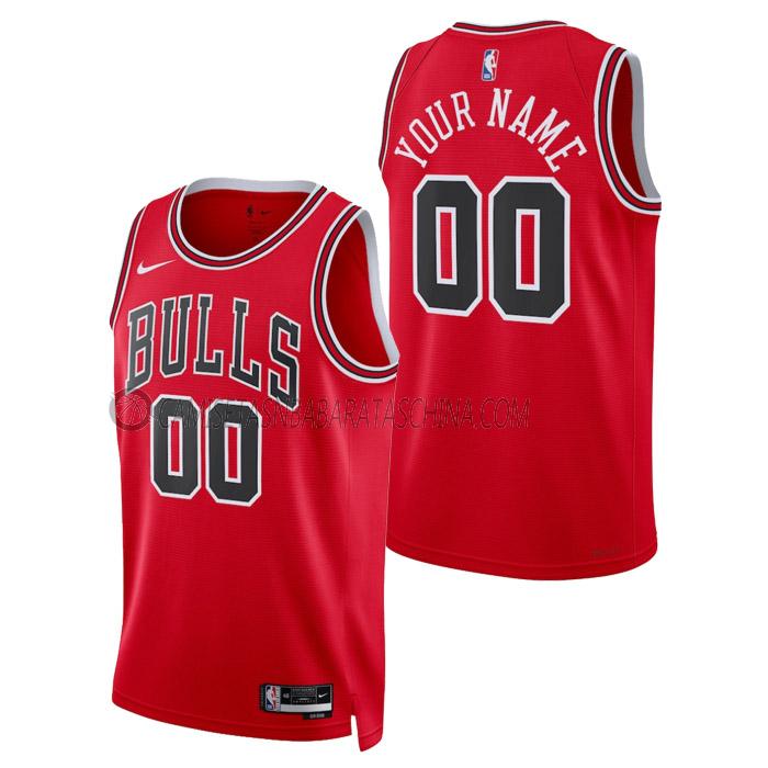 camiseta custom chicago bulls de hombre icon edition 2023 rojo