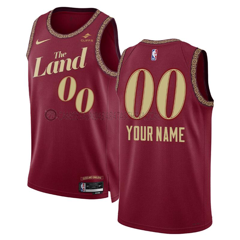 camiseta custom cleveland cavaliers de 3 hombre city edition 2023-24 negro