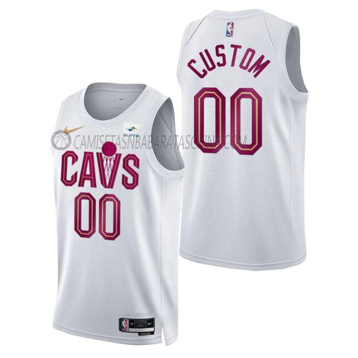 camiseta custom cleveland cavaliers de hombre association edition 2023 blanco