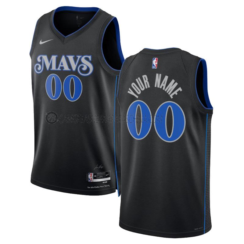 camiseta custom dallas mavericks de 0 hombre city edition 2023-24 negro