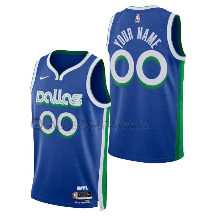 camiseta custom dallas mavericks de hombre city edition 2023 azul