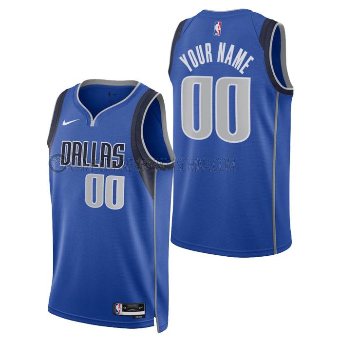 camiseta custom dallas mavericks de hombre icon edition 2023 azul