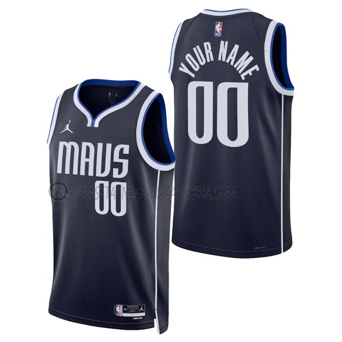 camiseta custom dallas mavericks de hombre statement edition 2023 azul marino