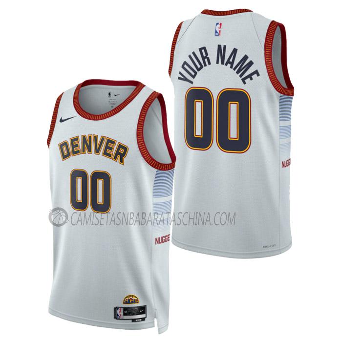 camiseta custom denver nuggets de hombre city edition 2023 blanco