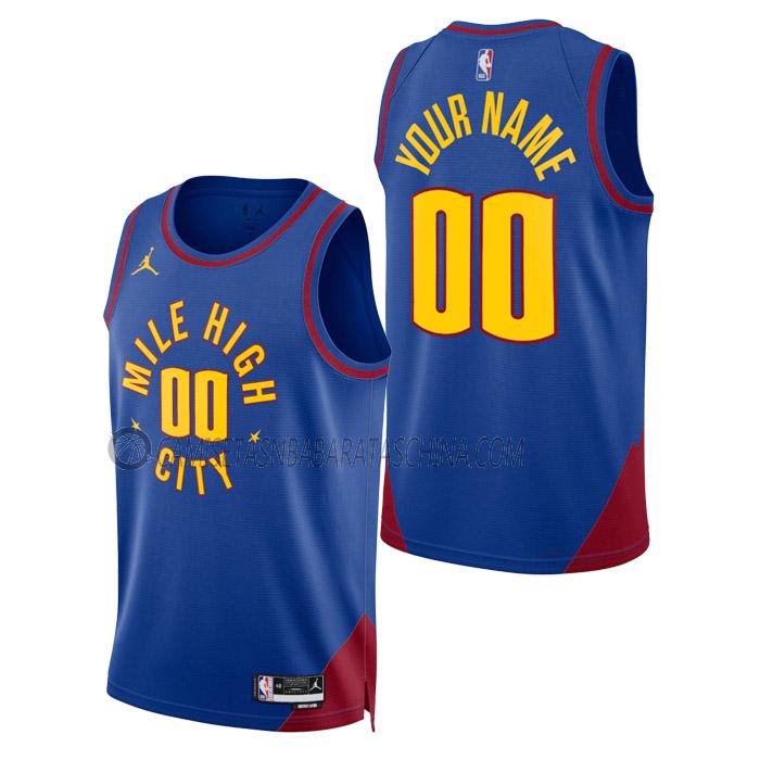 camiseta custom denver nuggets de hombre statement edition 2023 azul