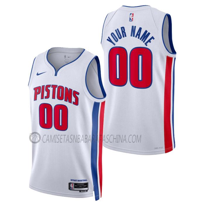 camiseta custom detroit pistons de hombre association edition 2023 blanco