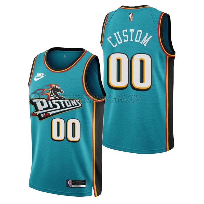 camiseta custom detroit pistons de hombre classic edition 2023 verde