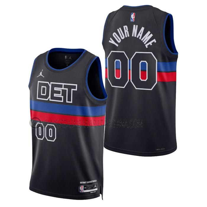 camiseta custom detroit pistons de hombre statement edition 2023 negro