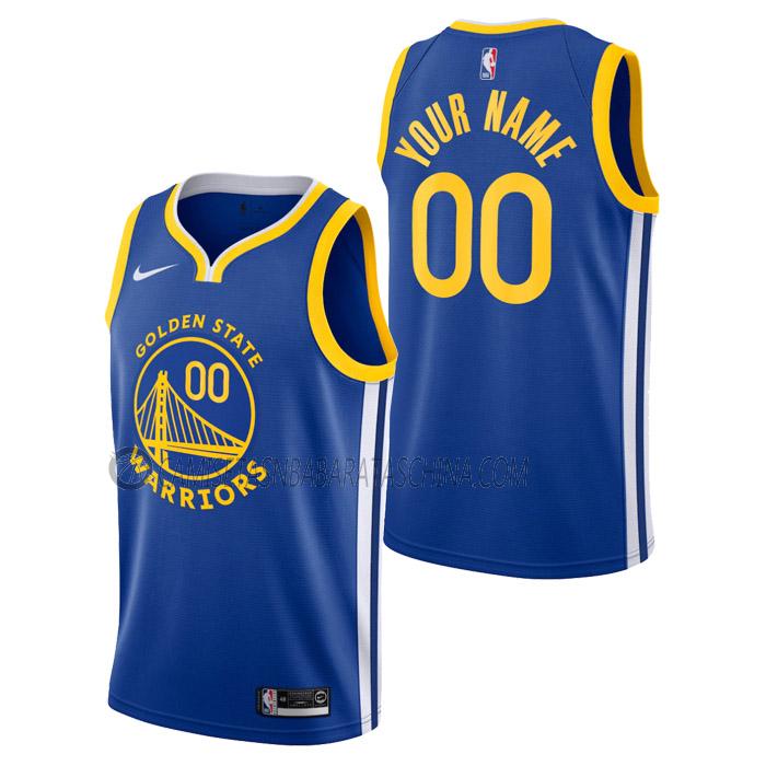 camiseta custom golden state warriors de hombre icon edition 2023 azul