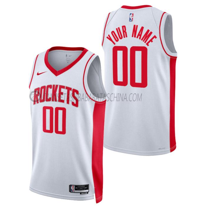 camiseta custom houston rockets de hombre association edition 2023 blanco