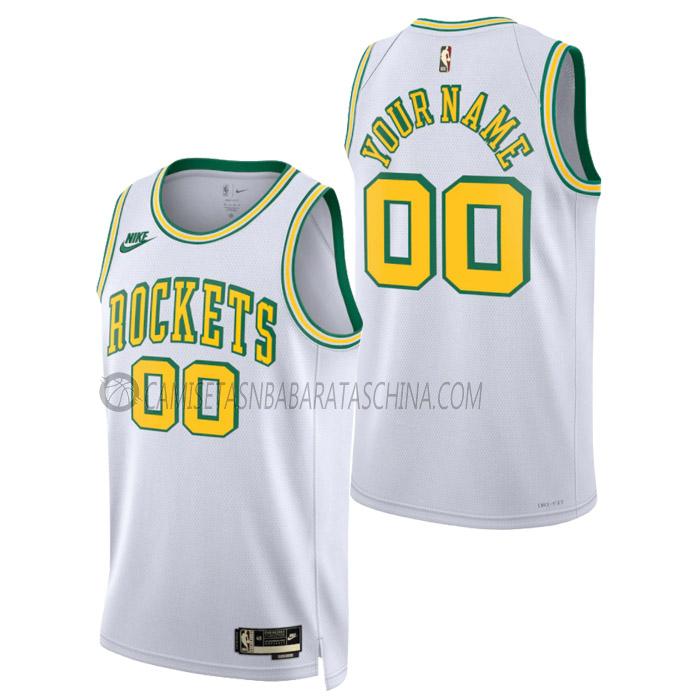 camiseta custom houston rockets de hombre classic edition 2023 blanco