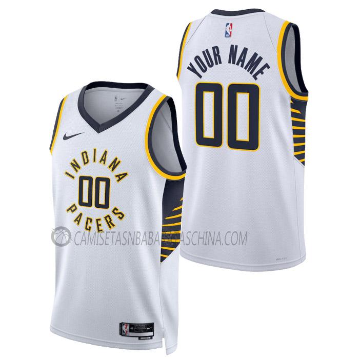 camiseta custom indiana pacers de hombre association edition 2023 blanco