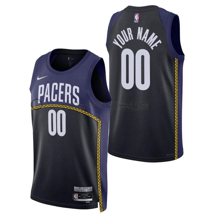 camiseta custom indiana pacers de hombre city edition 2023 negro