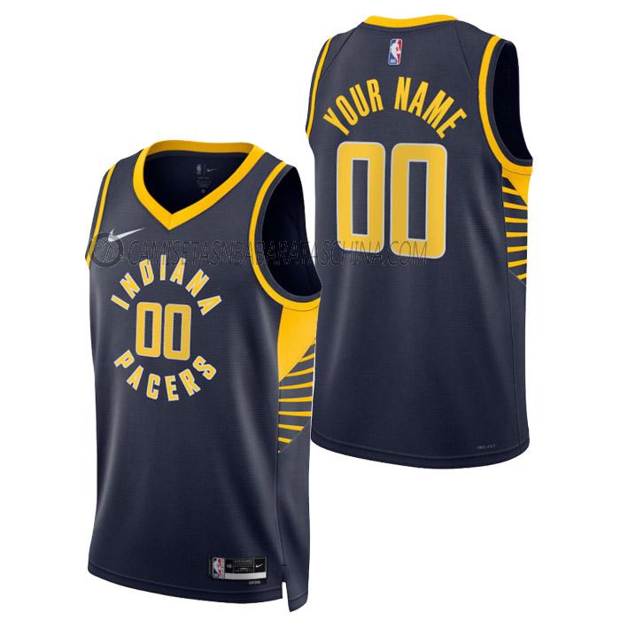 camiseta custom indiana pacers de hombre icon edition 2023 azul marino