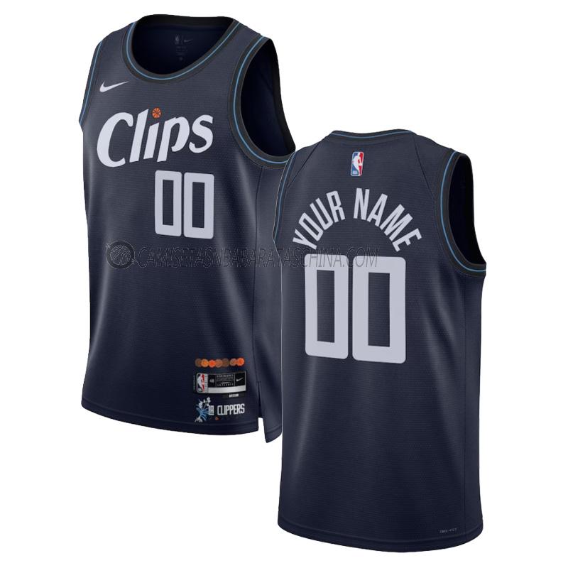 camiseta custom los angeles clippers de 0 hombre city edition 2023-24 azul marino