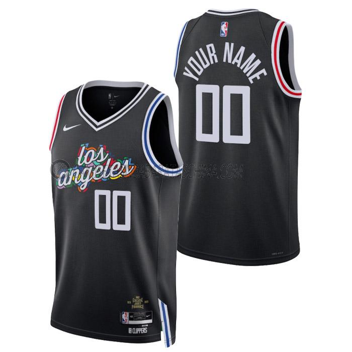 camiseta custom los angeles clippers de hombre city edition 2023 negro