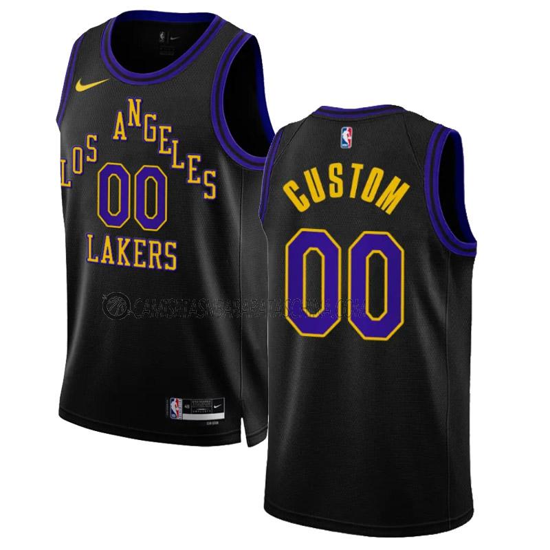 camiseta custom los angeles lakers de 0 hombre city edition 2023-24 negro