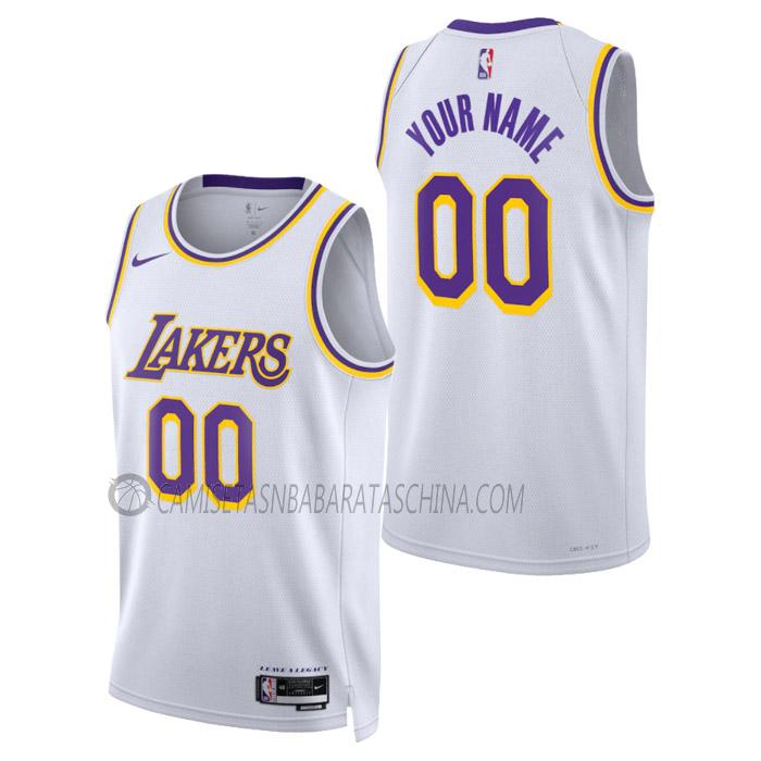 camiseta custom los angeles lakers de hombre association edition 2023 blanco