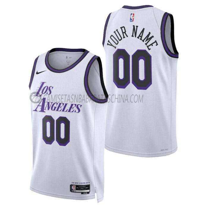 camiseta custom los angeles lakers de hombre city edition 2023 blanco