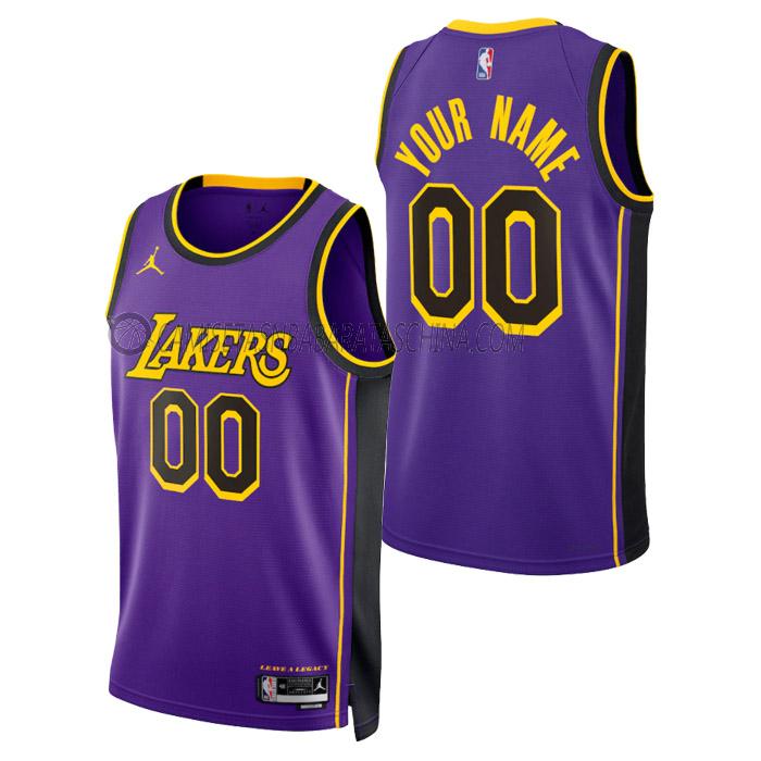 camiseta custom los angeles lakers de hombre statement edition 2023 púrpura