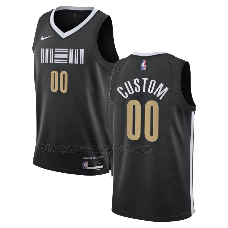 camiseta custom memphis grizzlies de 0 hombre city edition 2023-24 negro