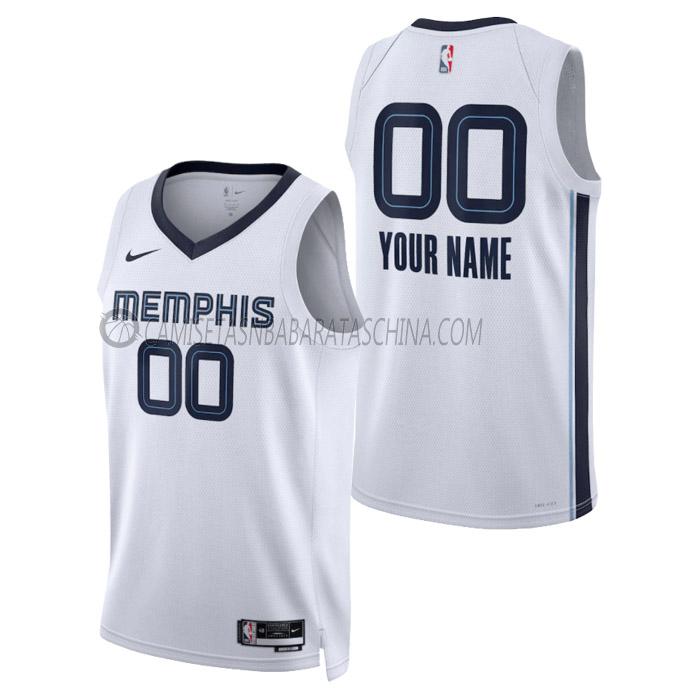 camiseta custom memphis grizzlies de hombre association edition 2023 blanco