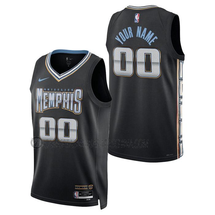 camiseta custom memphis grizzlies de hombre city edition 2023 negro