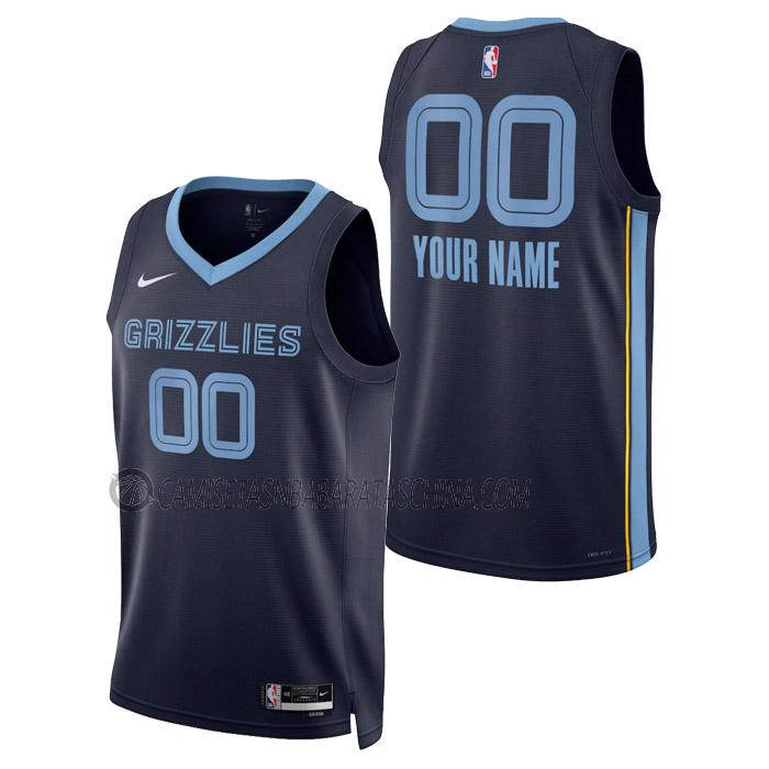 camiseta custom memphis grizzlies de hombre icon edition 2023 azul marino