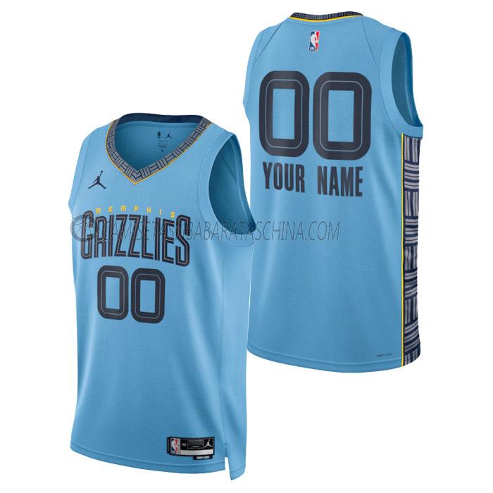 camiseta custom memphis grizzlies de hombre statement edition 2023 azul