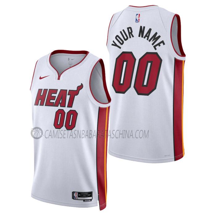 camiseta custom miami heat de hombre association edition 2023 blanco