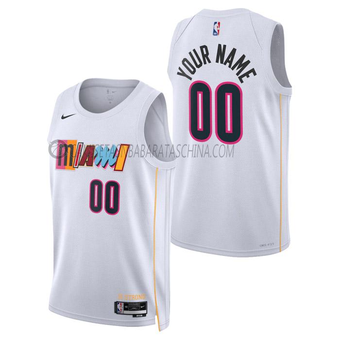 camiseta custom miami heat de hombre city edition 2023 blanco