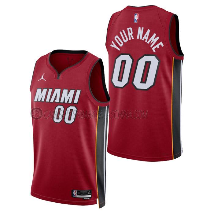 camiseta custom miami heat de hombre statement edition 2023 rojo