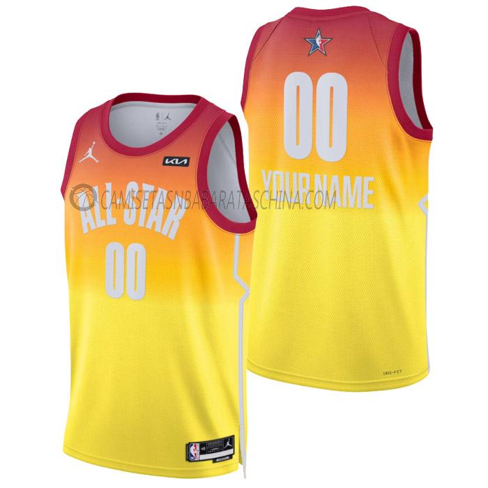 camiseta custom nba all-star de hombre 2023 naranja