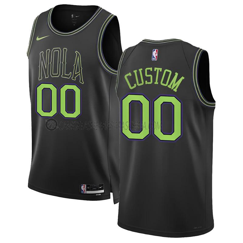 camiseta custom new orleans pelicans de 0 hombre city edition 2023-24 negro