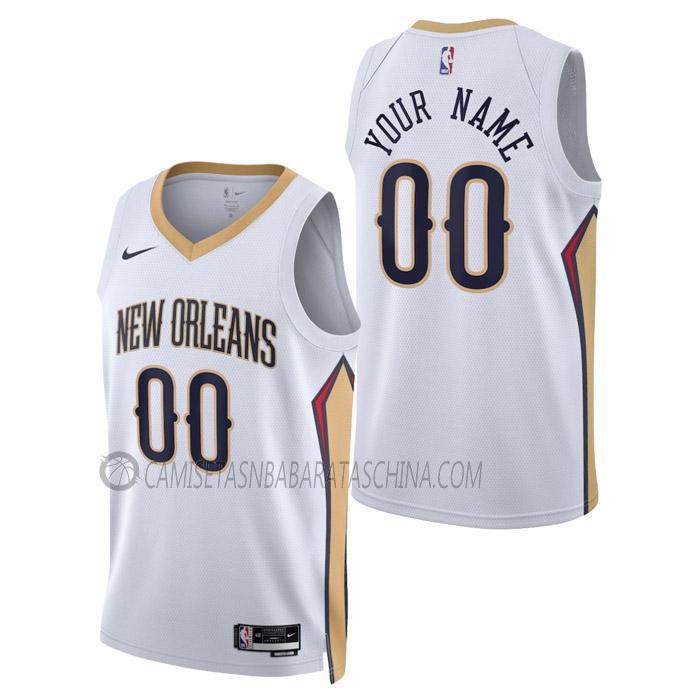 camiseta custom new orleans pelicans de hombre association edition 2023 blanco