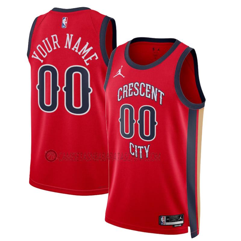 camiseta custom new orleans pelicans de hombre statement edition 2023-24 rojo