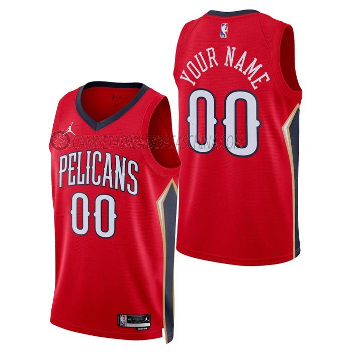 camiseta custom new orleans pelicans de hombre statement edition 2023 rojo