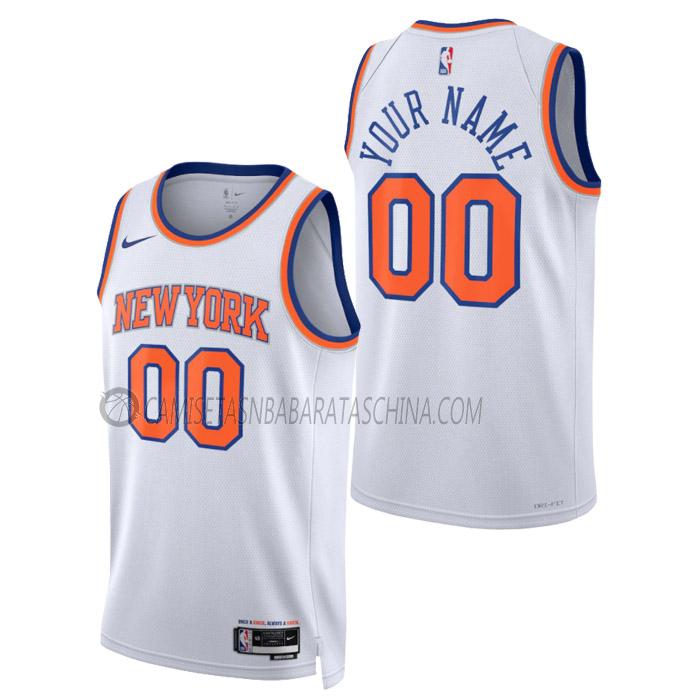 camiseta custom new york knicks de hombre association edition 2023 blanco